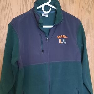 Miami Hurricanes Youth Full Zip Green Fleece Jacket Size XL(20)